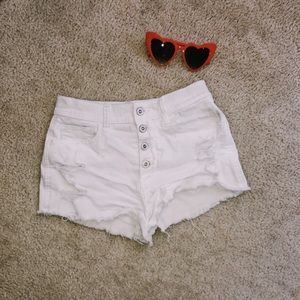 Hollister Vintage Relaxed White Shorts high Rise
